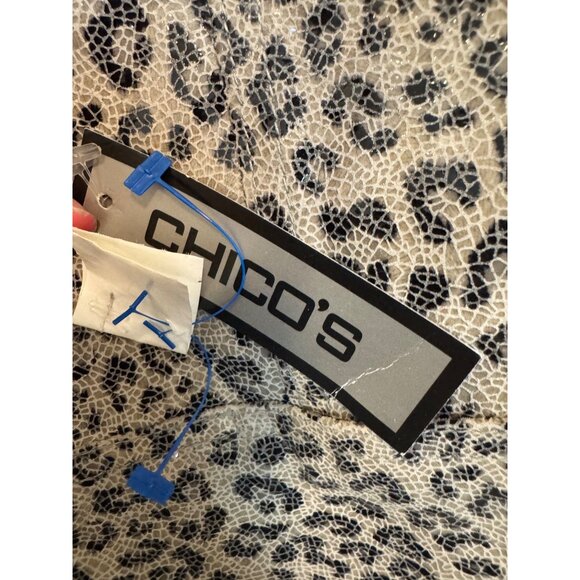 Chicos Leopard Print Leather Jacket Size L - Picture 3 of 7